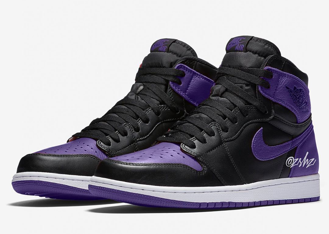 black and purple jordan 1s