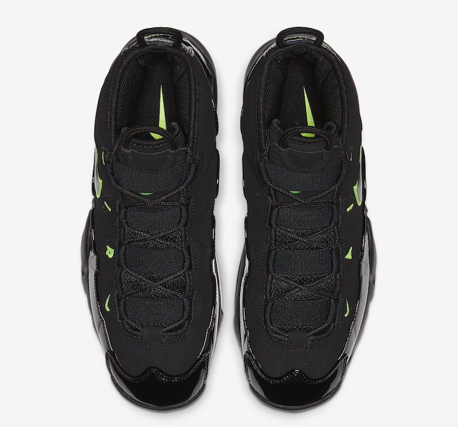 nike air uptempo black and green
