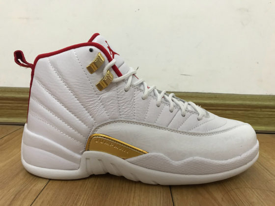 jordan 12 red white gold