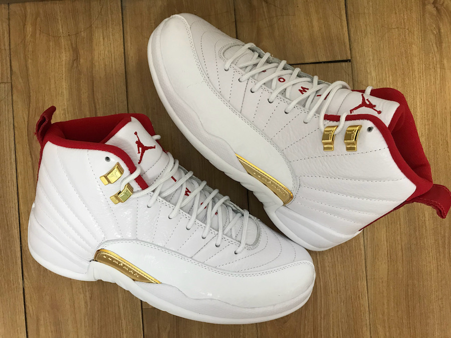 red white and gold jordan 12s