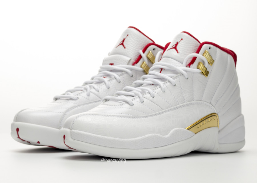 new jordans 12 red and white