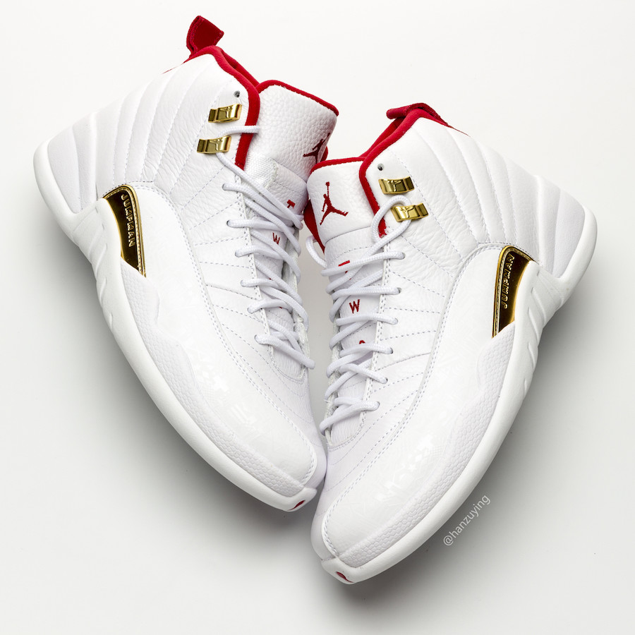 red white and gold jordans 12 