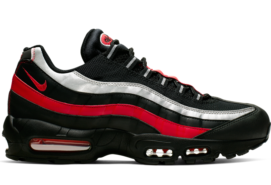 silver and red air max 95