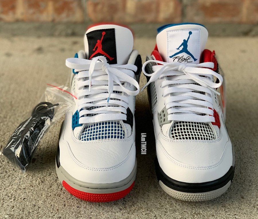 red blue and white jordan 4