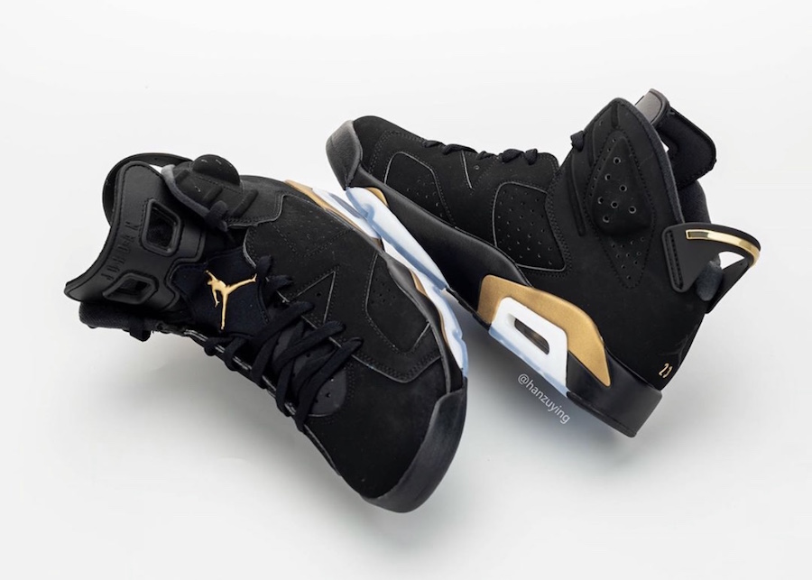 black and gold 6s size 7