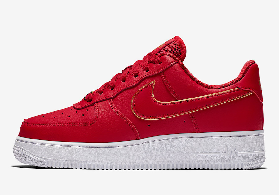 air force 1 red gold swoosh