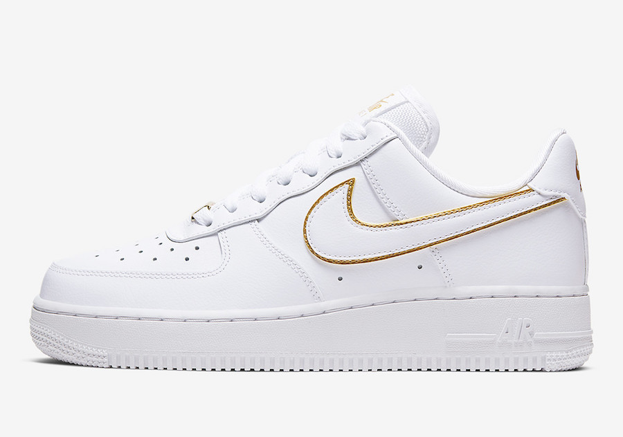 white and gold af1