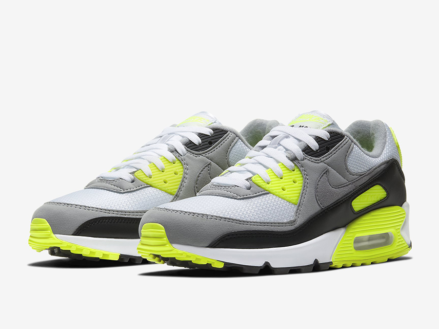 Nike Air Max 90 White Particle Grey Black Volt CD0881-103 Release Date ...