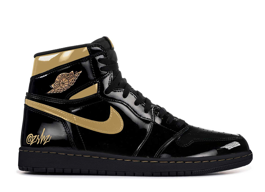 air jordan 1 retro high og black metallic gold