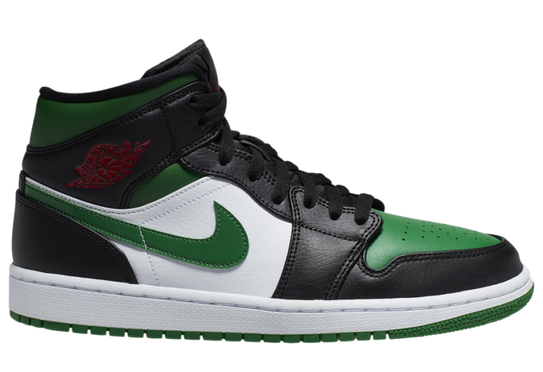 Air Jordan 1 Mid Black Green White Red 554724-067 Release Date Info ...