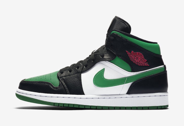 Air Jordan 1 Mid Black Green White Red 554724-067 Release Date Info ...