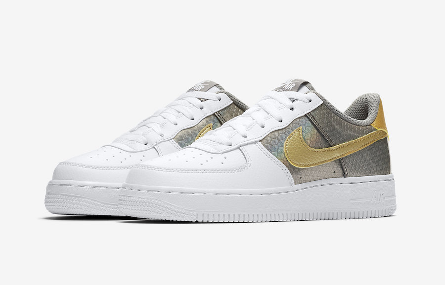 air force 1 grey and gold