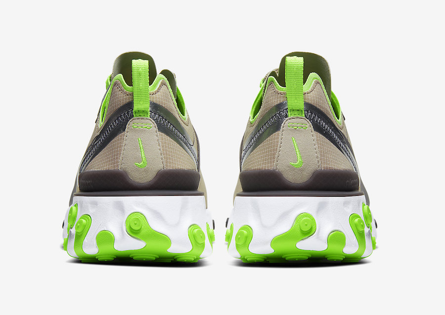 Nike React Element 55 Khaki Lime Green 