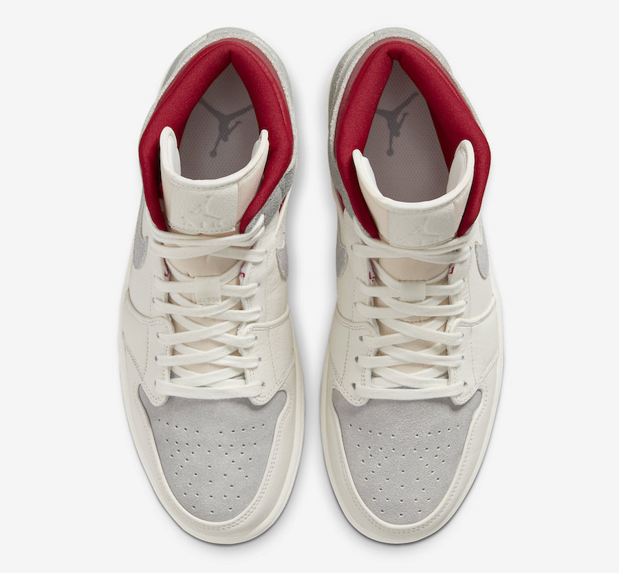 Sneakersnstuff x Nike Air Jordan 1 Mid SNS 10 Wolf Grey Gym Red White  CT3443-100