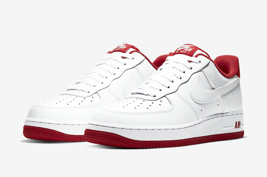 air force 1 red and white low