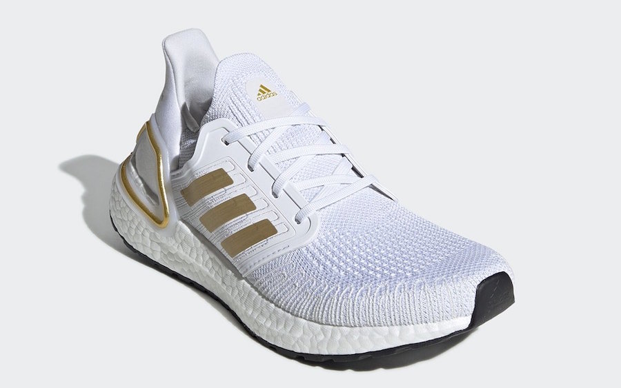 Adidas Ultra Boost In White And Gold Sneakers Cartel