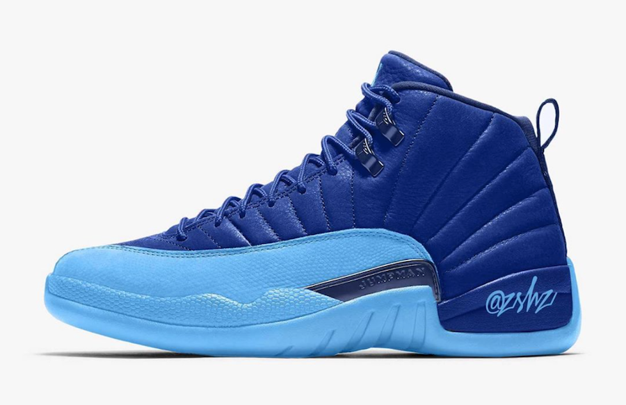 jordan 12 blue and white release date