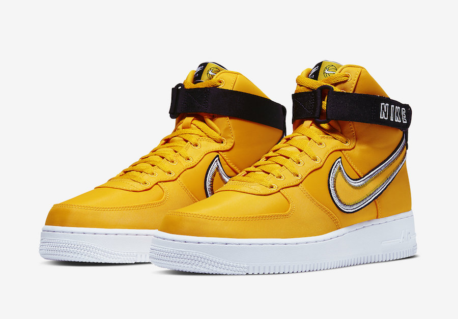 black and yellow air force 1 high top