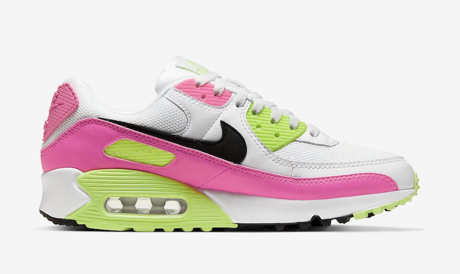pink and lime green nike air max