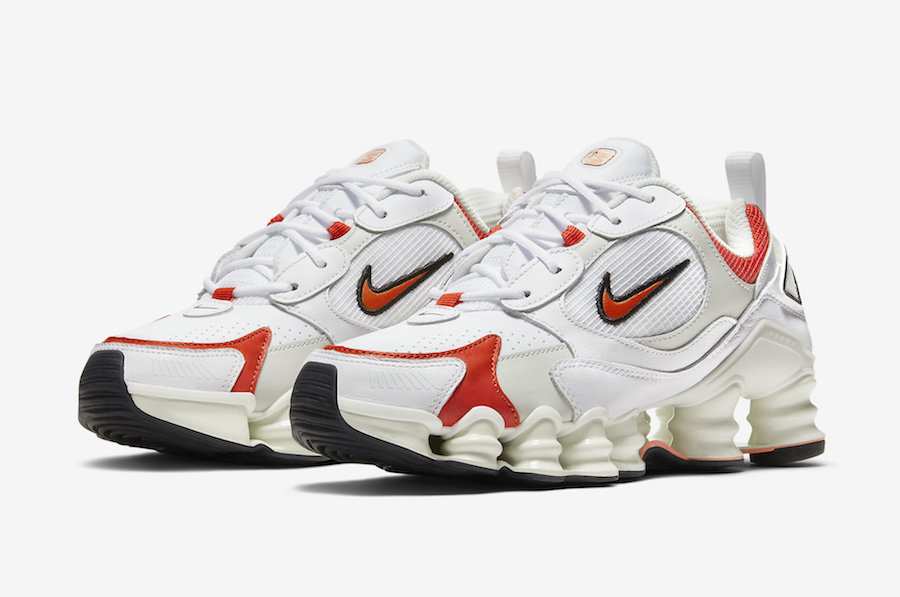 white and red shox