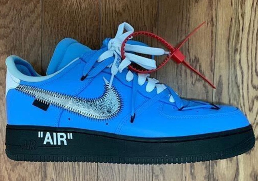 blue nike air force off white