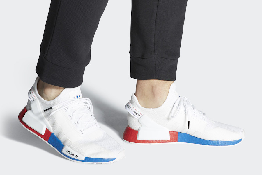 adidas nmd mens blue and red