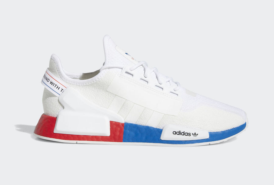 adidas nmd primeknit red white blue stripes