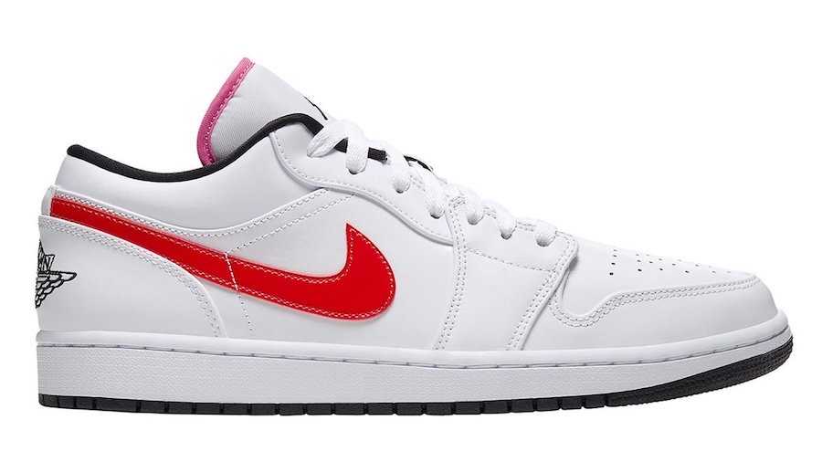 air jordan 1 low white with colored swoosh