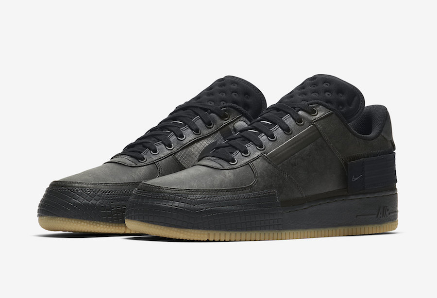 nike air force 1 type black anthracite