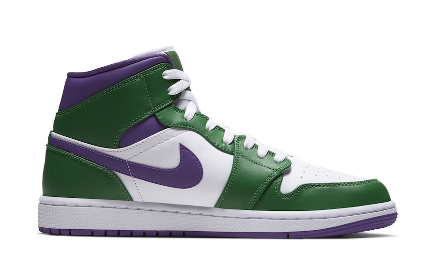 green purple and white jordans