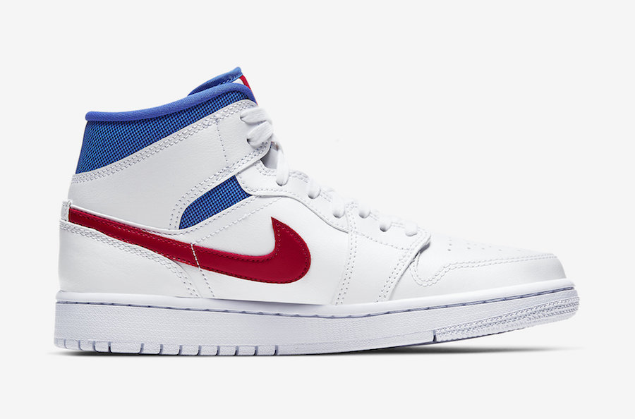 red and white and blue jordan 1