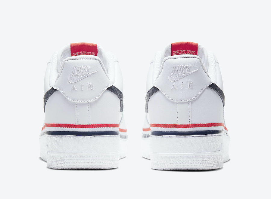 nike air force 1 white red blue