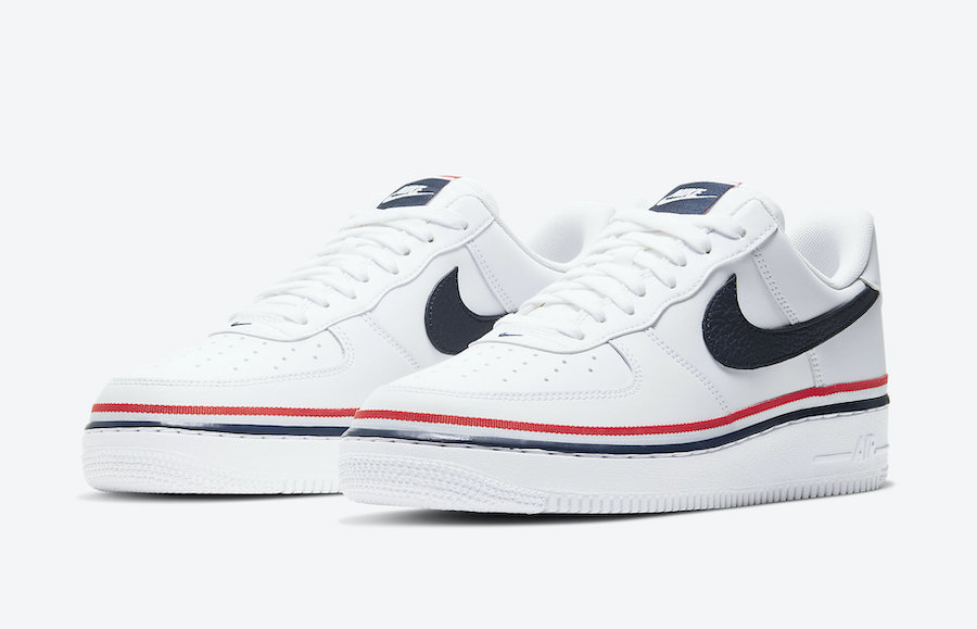 Nike Air Force 1 Low White Blue Red 
