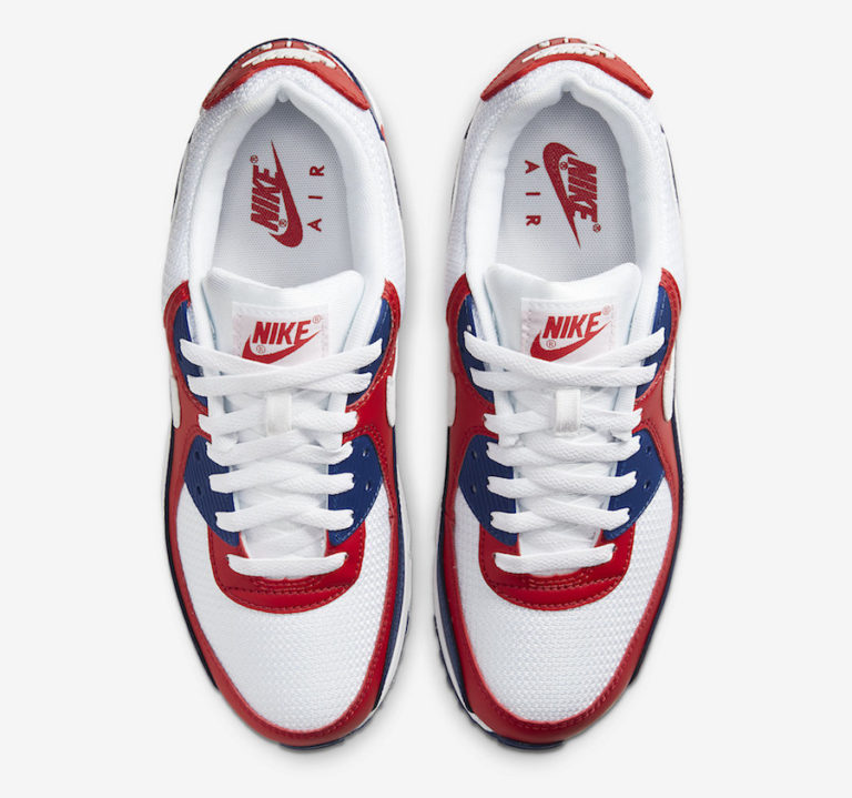 Nike Air Max 90 USA White Red Navy CW5456-100 Release Date Info ...