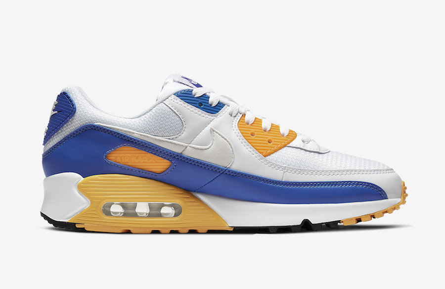 nike air max 90 yellow and blue