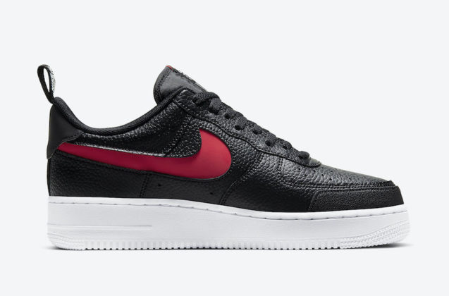 nike air force one low black red