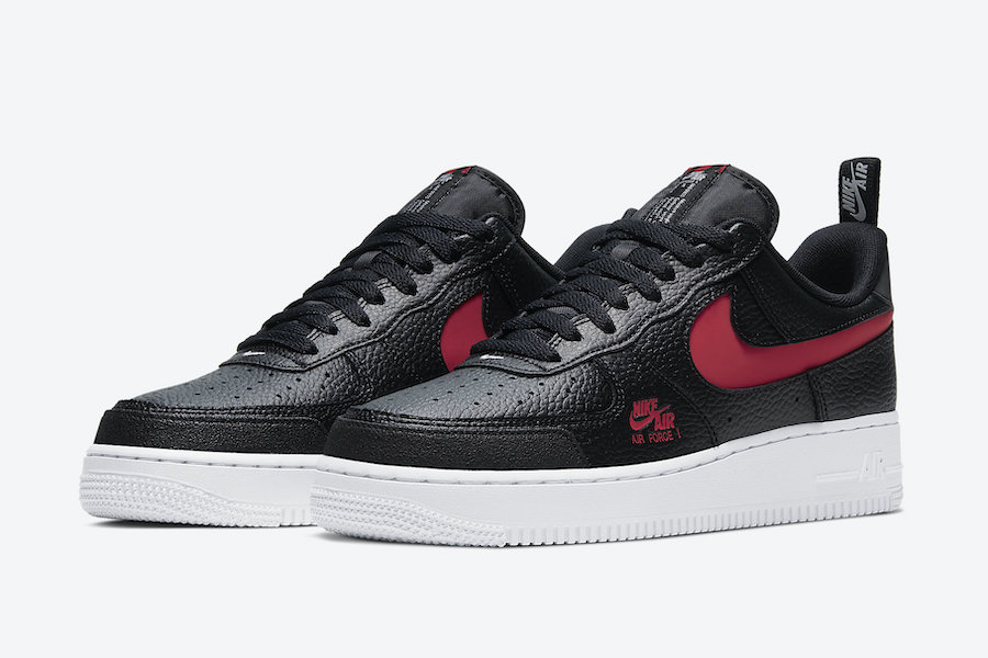 nike air force 1 mens black and red