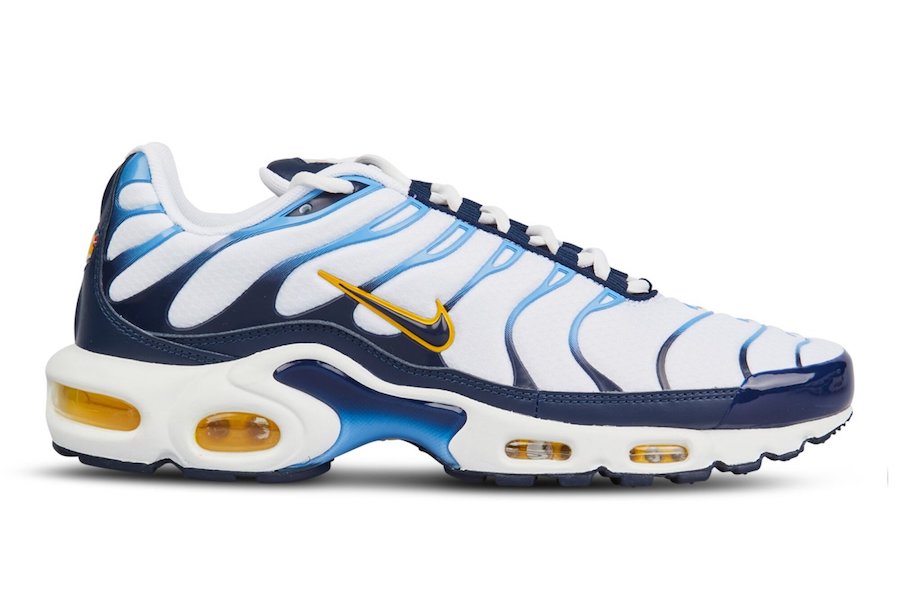 air max plus navy blue and white