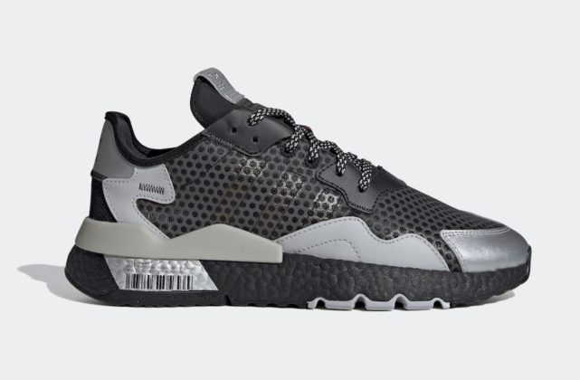 adidas nite jogger black & metallic silver