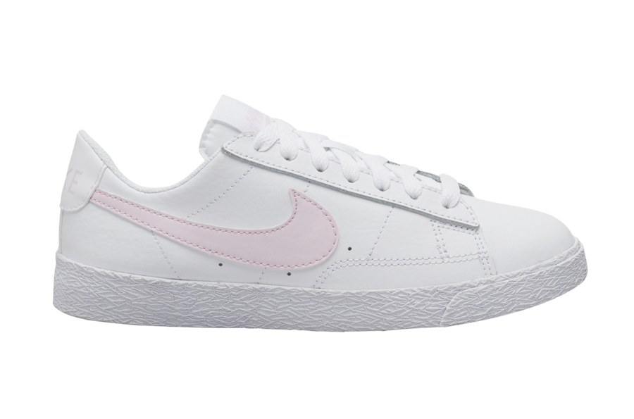 white nike with pink swoosh