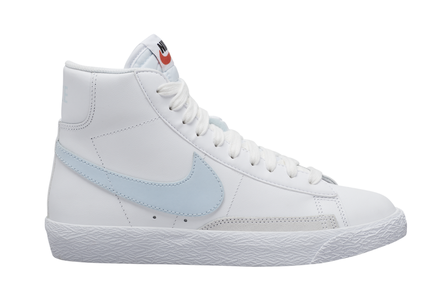 white nike with light blue swoosh