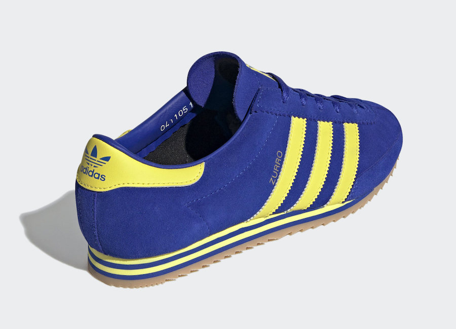 adidas shoes blue yellow stripes