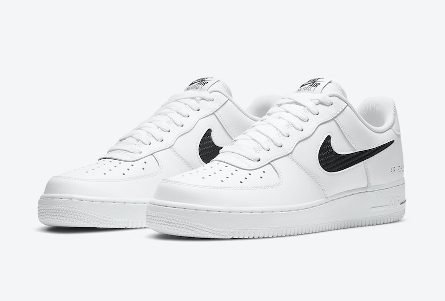 Nike Air Force 1 White Cut-Out Swoosh 