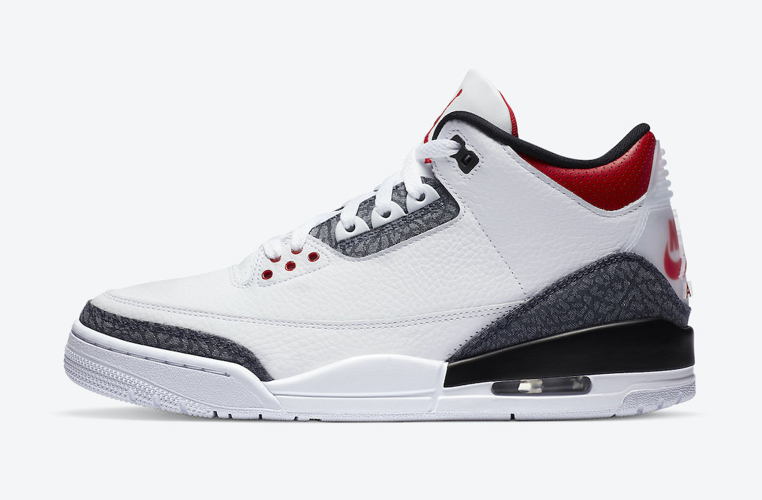 jordan 3's red and white