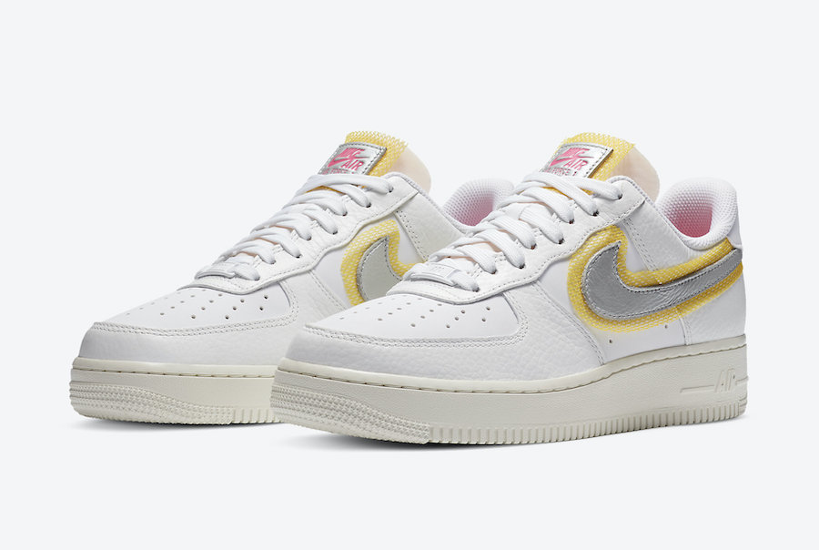 nike air force 1 low silver and gold