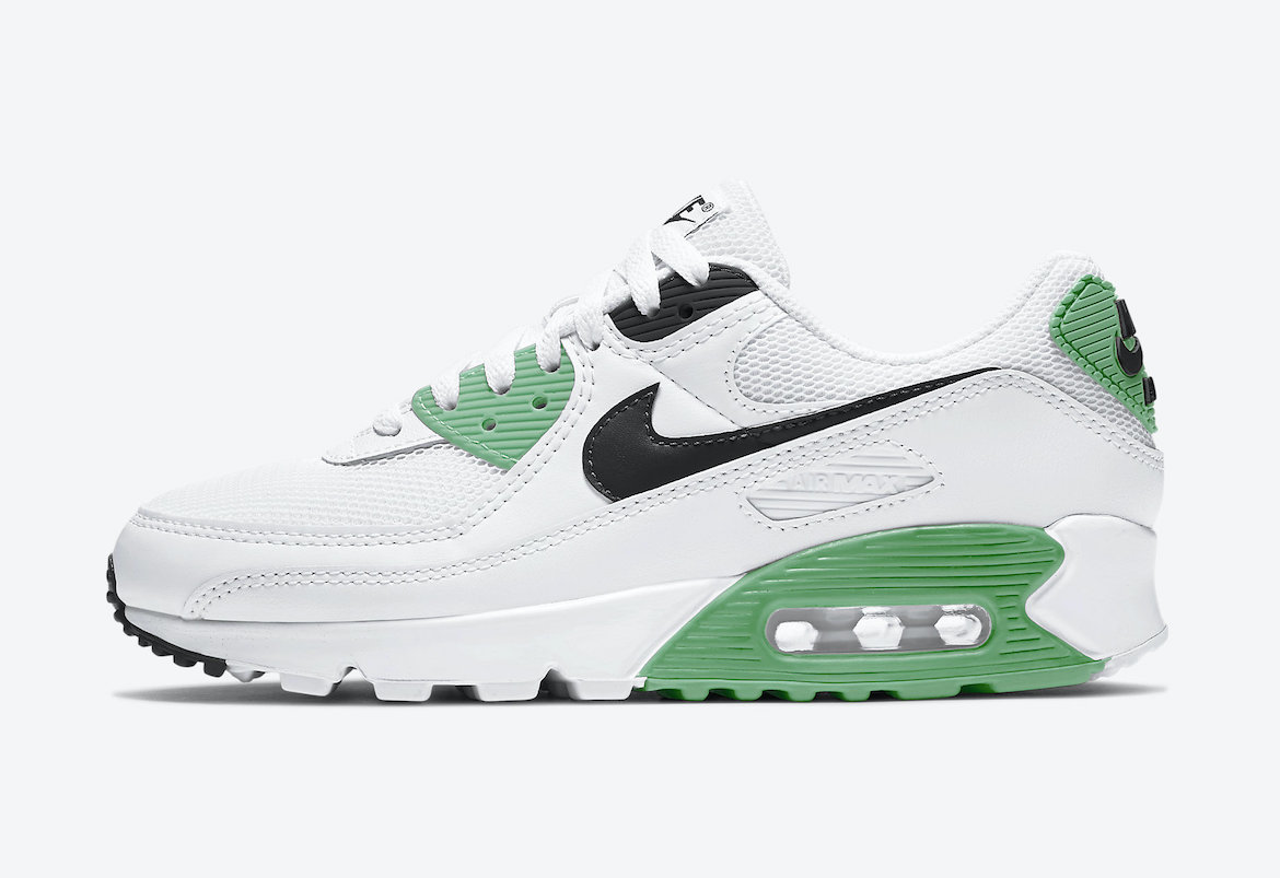 nike air max 90 white and green