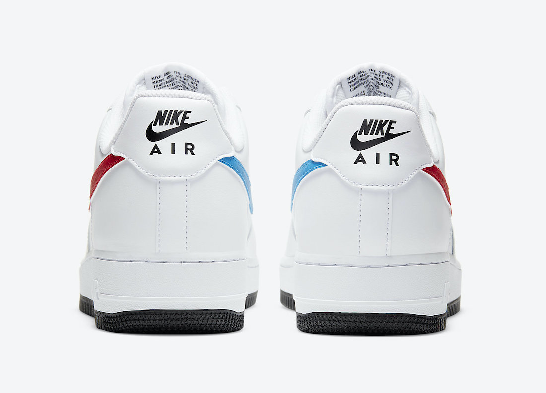 white air force 1 with red and blue check