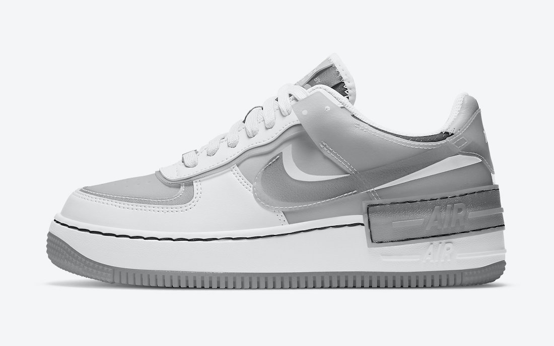 gray and white nike air force 1