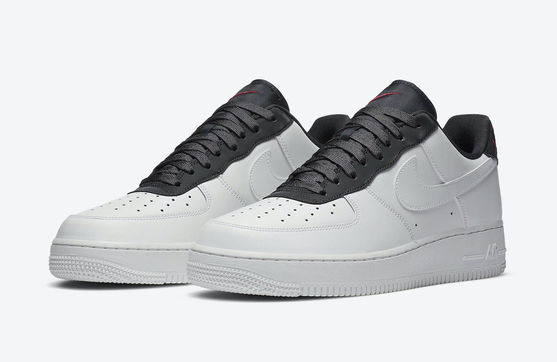 black gray and red air force 1