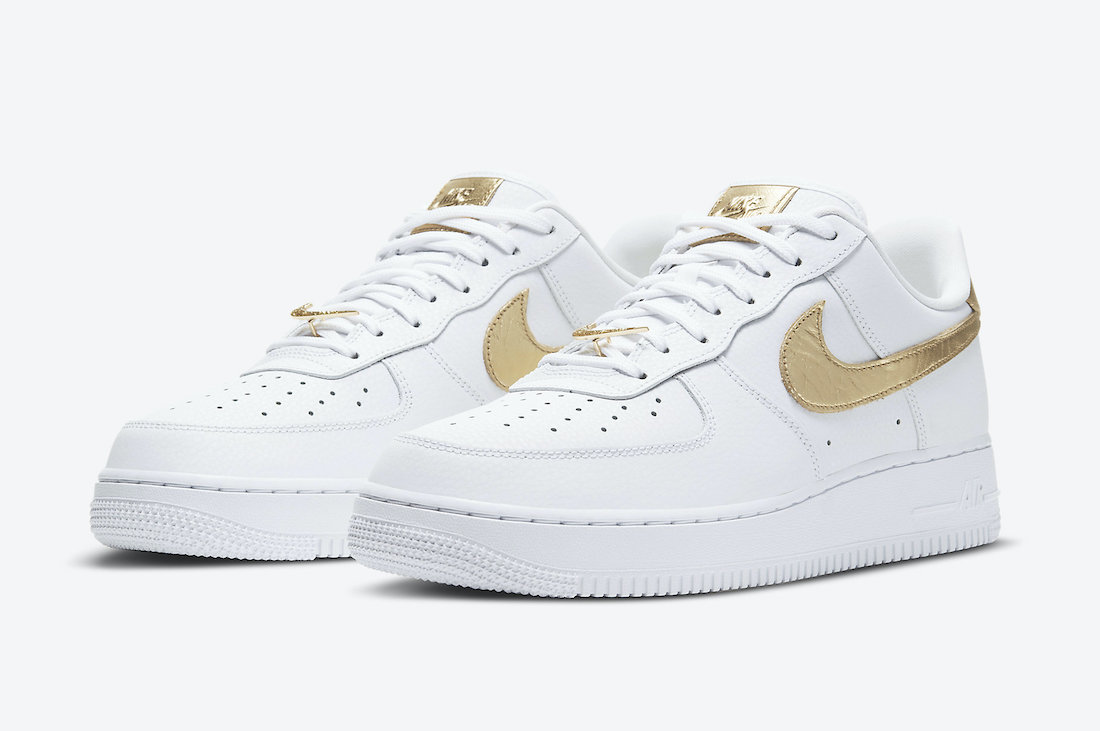 air force ones white and gold